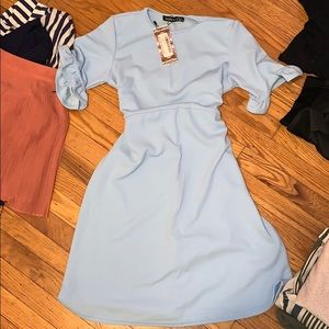 NEVER WORN. Blue dress.